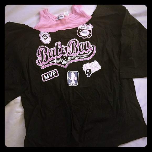 caron sport Tops - "Baby Boy" Black& Pink Tunic